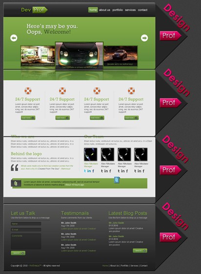 Websites: Home Page for testing